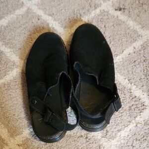 Black Suede Slingback Shoes
